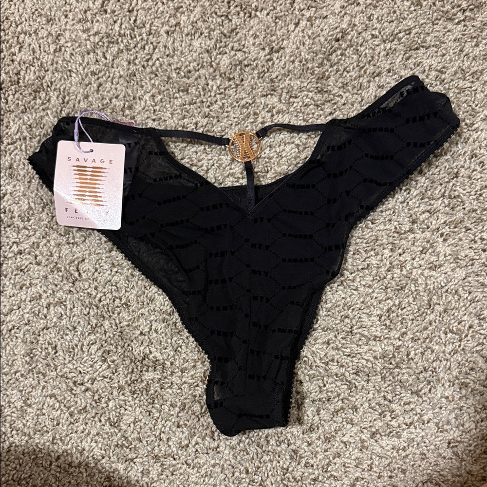 Savage X Fenty Black Patterned Lingerie